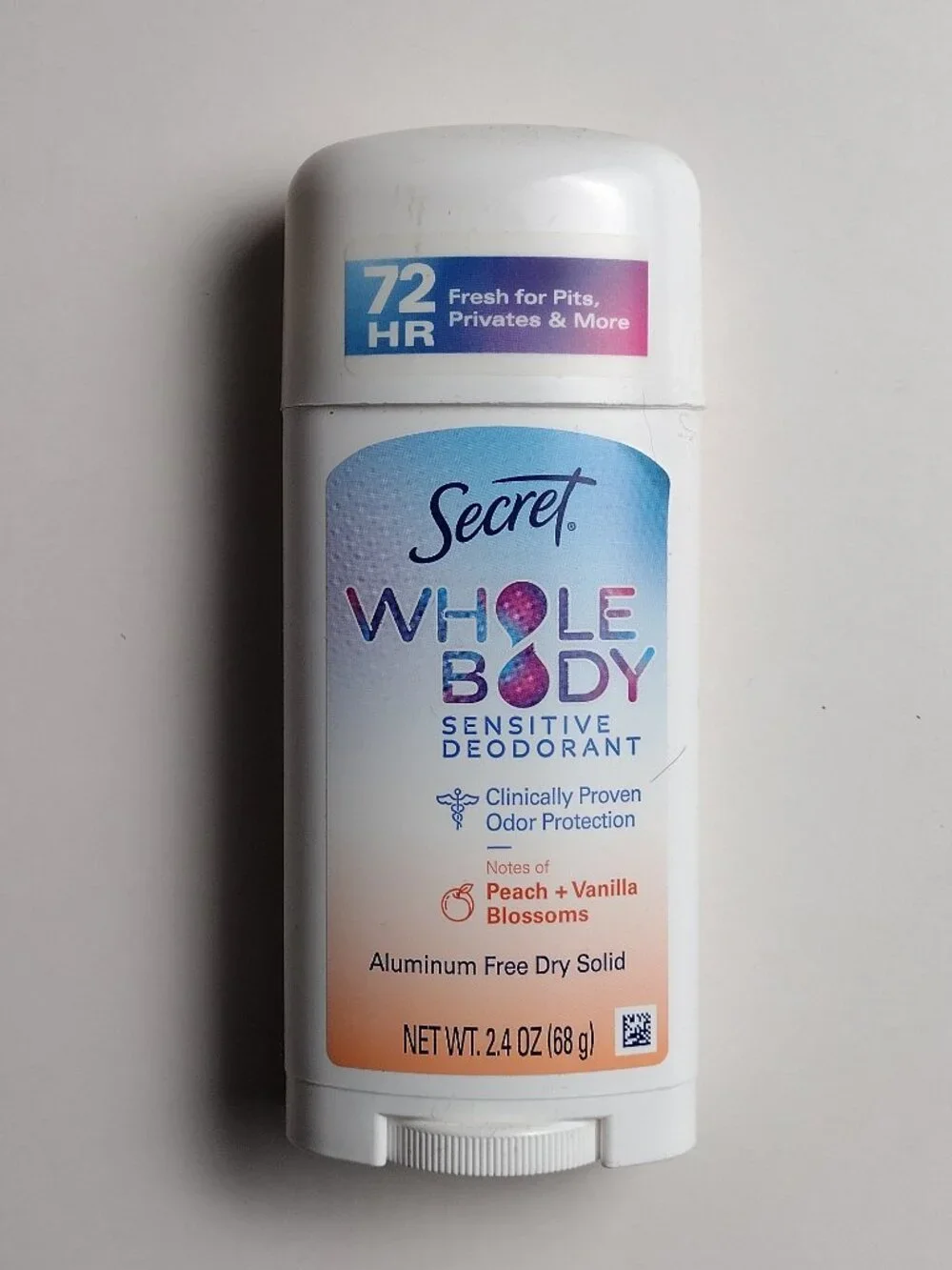 Secret Whole Body Deodorant 2 Pack Lot Peach & Vanilla Blossom Dry Solid + Cream